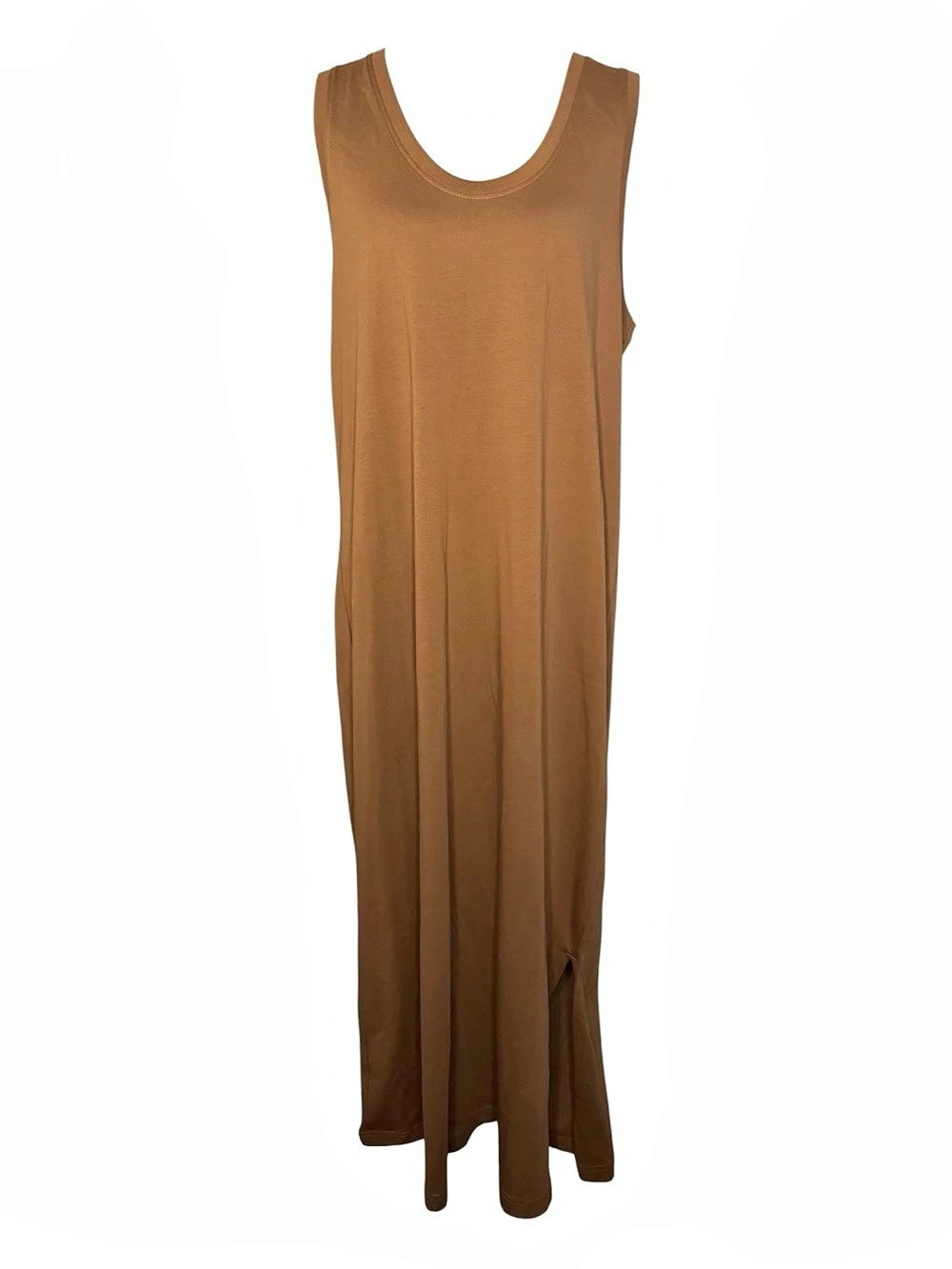 Pact Organic Cotton Weekends Tank Dress Brown Maxi Size Large